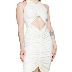 Dion Lee Cream ribbed organic cotton dress